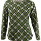 Michael Kors Womens Plaid Pullover Blouse, Green, 0X
