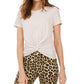 Love, Fire Womens Metallic Stretch T-Shirt Pink M