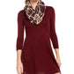 Sequin Hearts Sweater Dress Burgundy Junior Scarf Set Red XXS