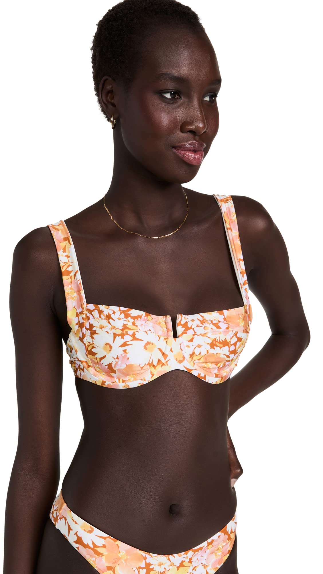LSpace Women's Camellia Bikini Top - Yellow Floral Orange