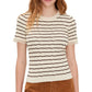 rag bone Womens Chiara Stripe Short Sleeve Shirt Ivory XSmall