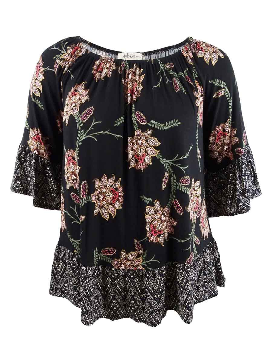 style-co-womens-plus-flounce-trim-printed-blouse-black-0x