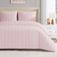 Juicy Couture Jenny Velour Striped Jacquard Full Queen Bedding Set 3 Piece Light Pink