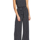 Cece Women's Belted Zippered Polka Dot Sleeveless Halter Wide Leg Jumpsuit Gray Size 10