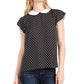 CeCe Women's Heirloom Polka Dot Blouse Black Size Medium