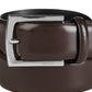 Calvin Klein Men's Semi Shine Feather Edge Leather Belt Red Size 32