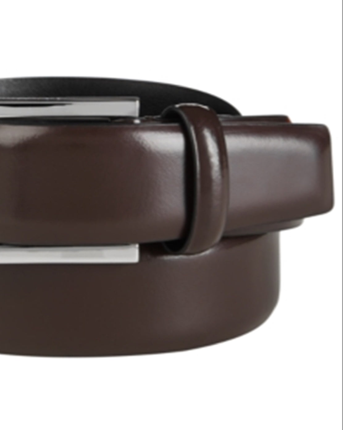 Calvin Klein Men's Semi Shine Feather Edge Leather Belt Red Size 40