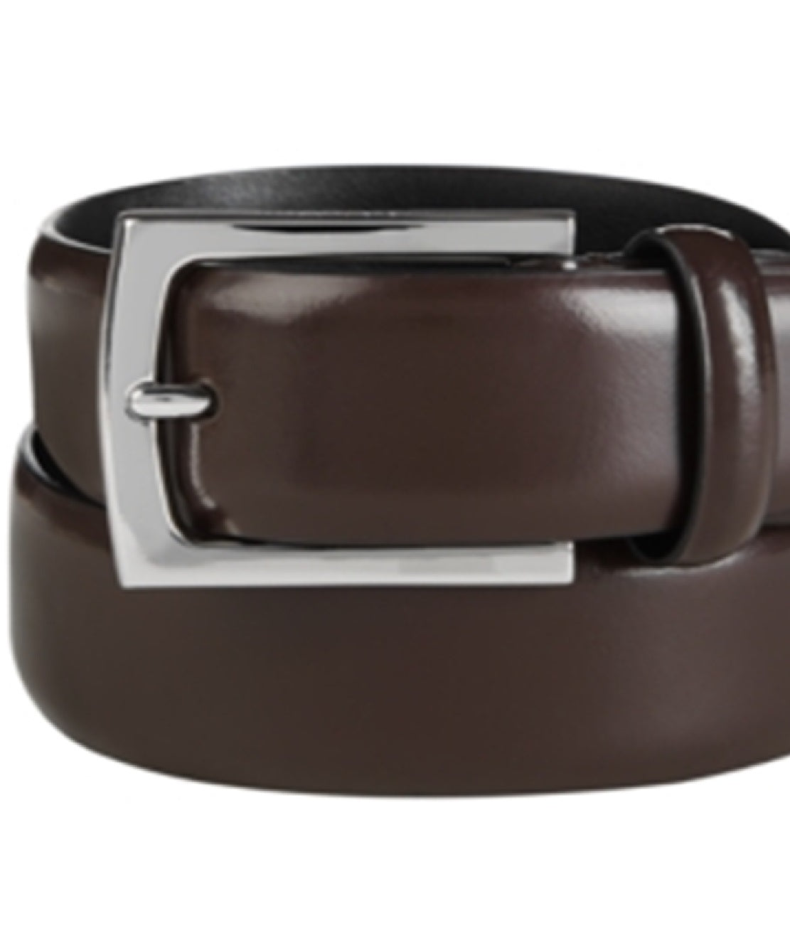 Calvin Klein Men's Semi Shine Feather Edge Leather Belt Red Size 40