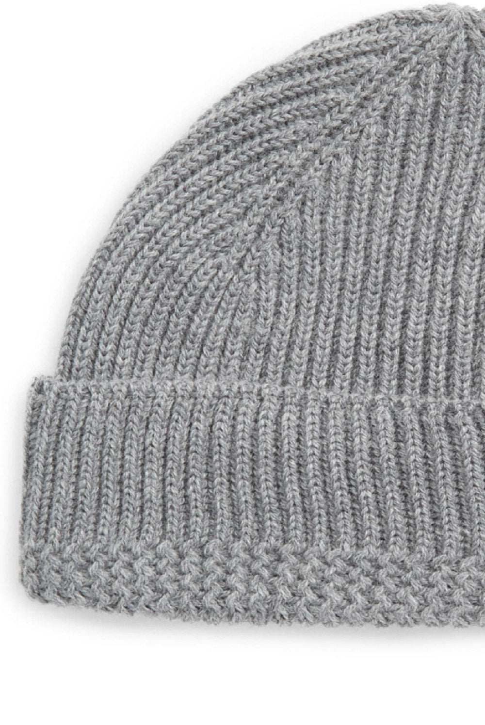 Allsaints Men's Merino Wool Ribbed Beanie Gray Size Regular