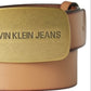 Calvin Klein Men's Plaque Buckle Leather Belt Brown Size 44