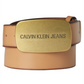 Calvin Klein Men's Plaque Buckle Leather Belt Brown Size 44
