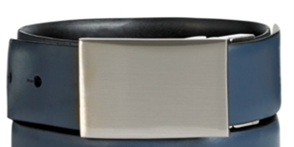 Calvin Klein Men's Feather Edge Plaque Reversible Belt Blue Size 36