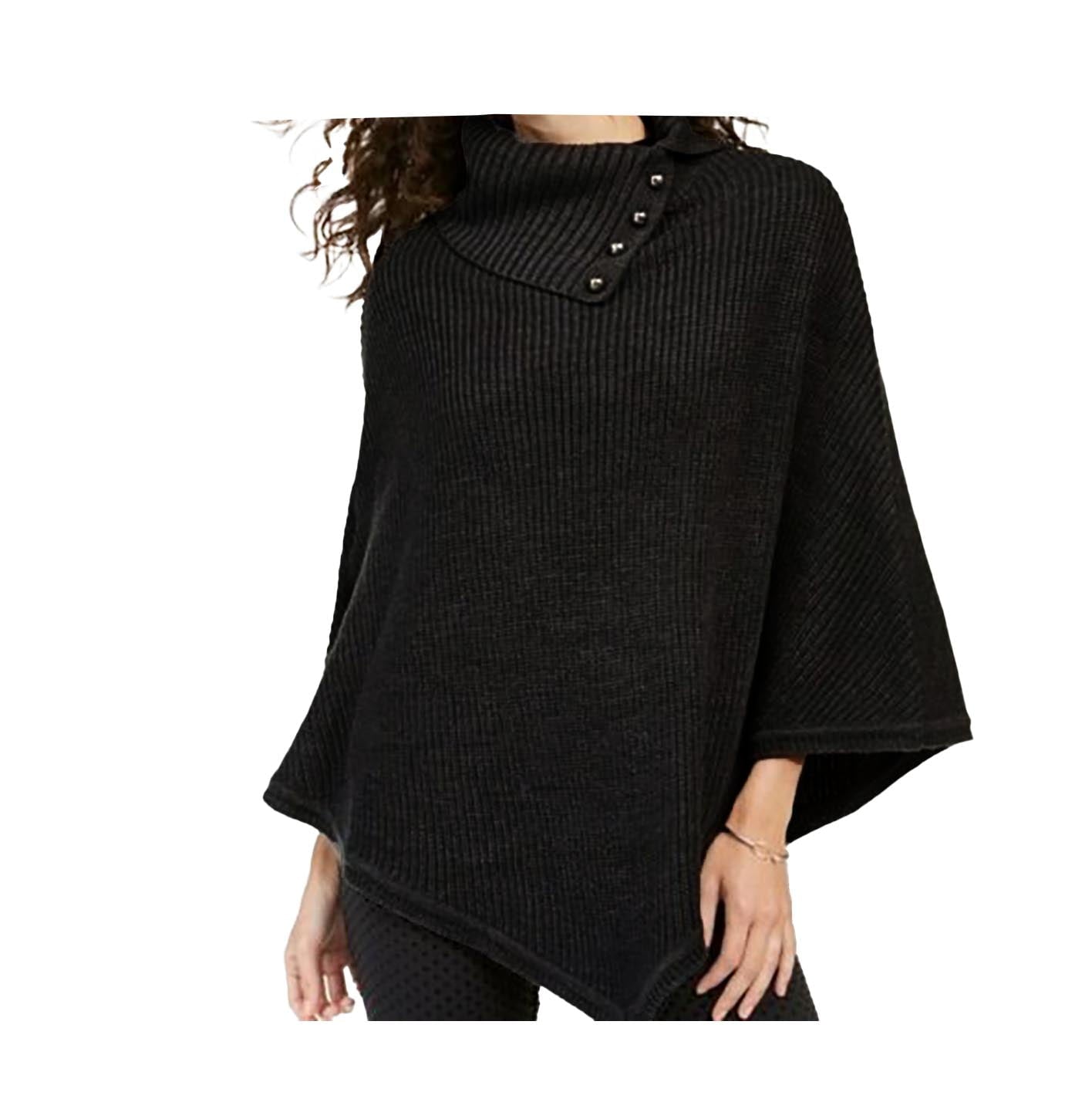 michael-michael-kors-womens-black-shaker-poncho