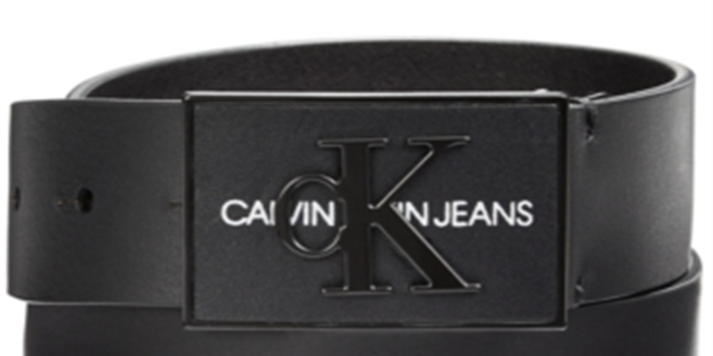 Calvin Klein Men's Logo Leather Belt Black Size 32
