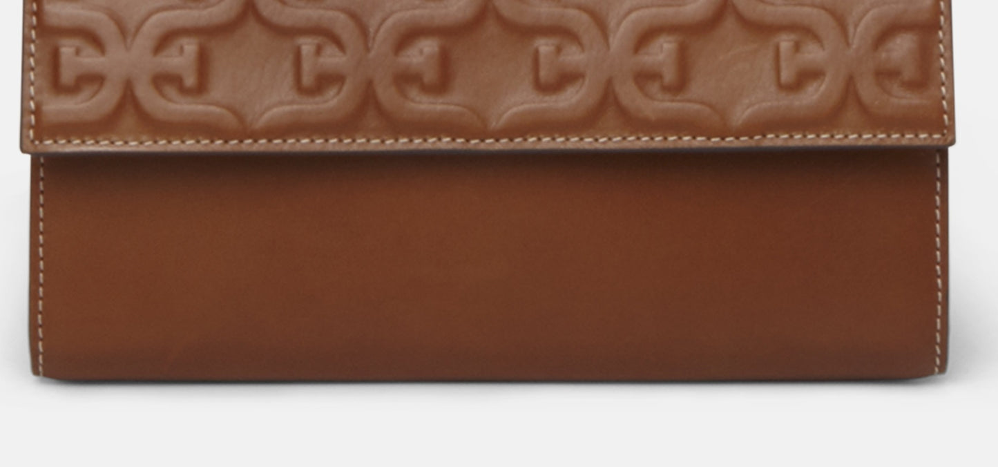 Sam Edelman Women's Eden Embossed Slim Crossbody In Luggage Bag Brown Size Regular