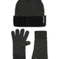 Calvin Klein Men's Double Wide Ribbed Fisherman's Hat & Gloves Set Black Size Regular