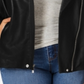Michael Kors Women's Leather Moto Jacket Black Size 1X