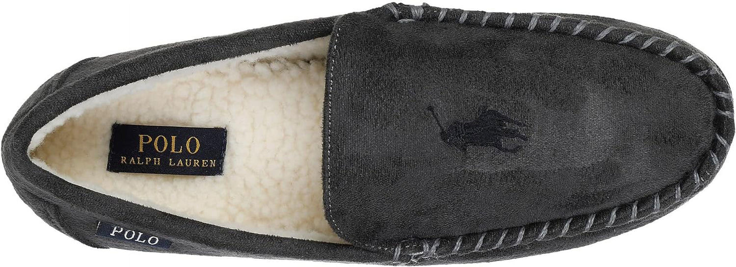 Ralph Lauren Men's Declan Moccasin Slippers Gray Size 9 M