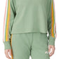 Fila Women's Clover Crewneck Logo Colorblocked Sweatshirt Green Size 3X