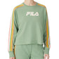 Fila Women's Clover Crewneck Logo Colorblocked Sweatshirt Green Size 3X