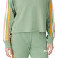 Fila Women's Clover Crewneck Logo Colorblocked Sweatshirt Green Size 4X
