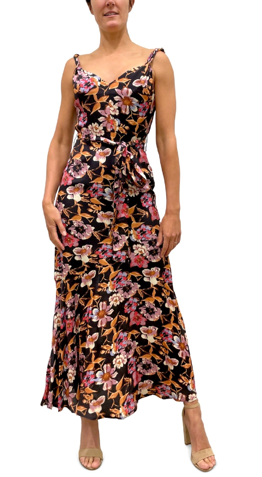 Sam Edelman Women's Fiery Floral Maxi Dress Red Size 0