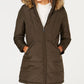 Maralyn & Me Junior's Faux Fur Trim Hooded Puffer Coat Black Size Small