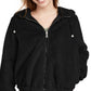 Maralyn & Me Junior's Reversible Cropped Hooded Faux Fur Coat Black Size XX-Large