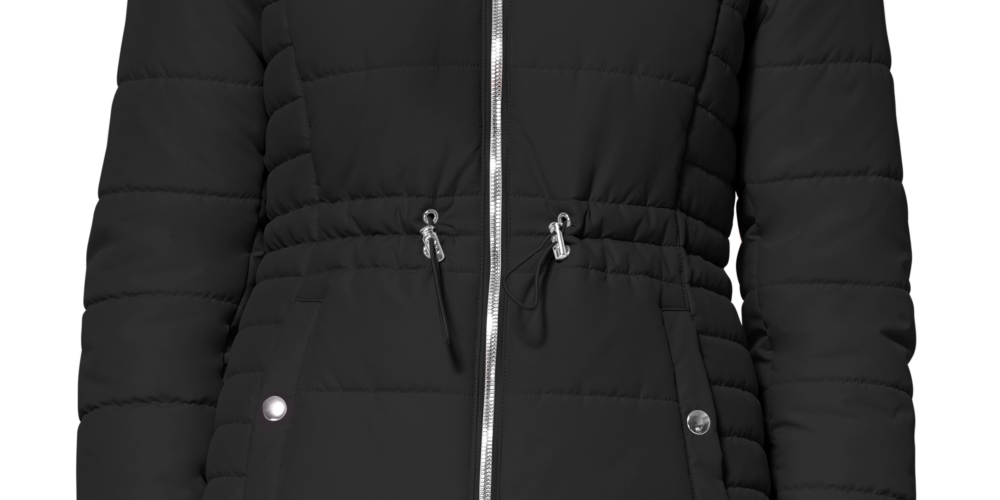 Maralyn & Me Junior's Faux Trim Hooded Puffer Coat Black Size Medium