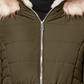 Maralyn & Me Junior's Faux Fur Trim Hooded Green Size X-Large