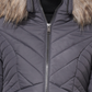 Maralyn & Me Junior's Faux Fur Trim Hooded Puffer Coat Gray Size Large