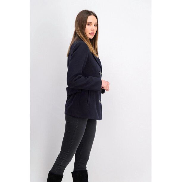 Maralyn & Me Women's Double Breasted Peacoat Black Size Small