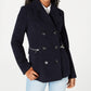 Maralyn & Me Junior's Double Breasted Peacoat Blue Size XX-Large