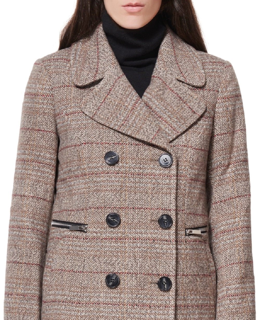 Maralyn & Me Junior's Double Breasted Peacoat Brown Size Medium