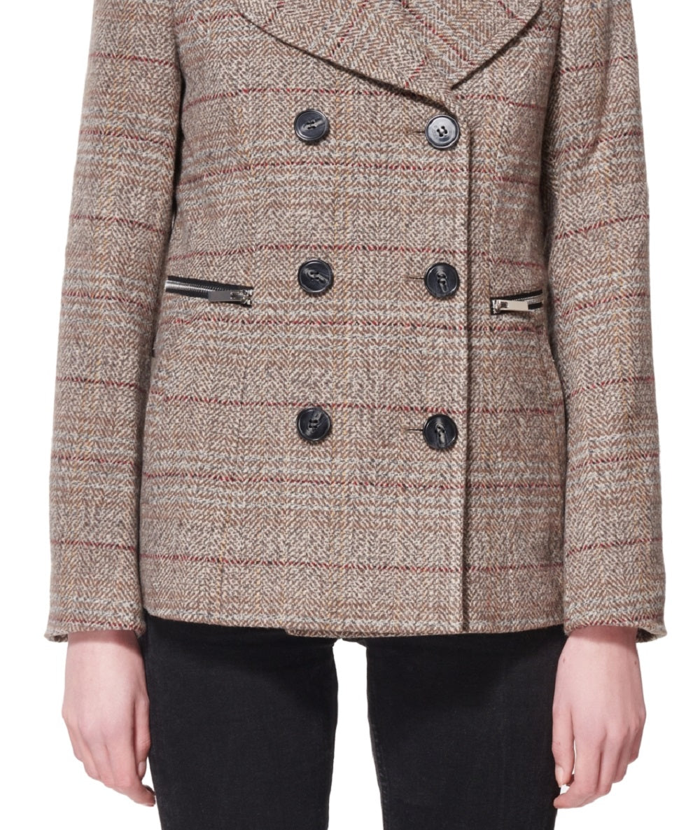 Maralyn & Me Junior's Double Breasted Peacoat Brown Size Medium