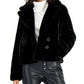 Maralyn & Me Junior's Reversible Faux Fur Coat Black Size Medium
