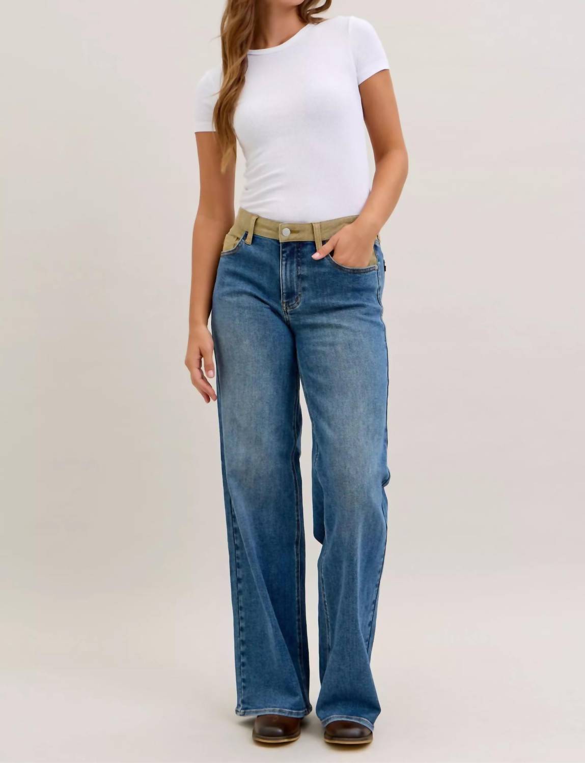 Judy Blue - Corduroy Waist Straight Leg Jeans