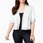 JM Collection Women's Cropped Button Detail Cardigan White Size X-Large