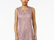 JM Collection Women's Lace A Line Dress Pink Size Petite X-Large