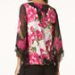 Alfani Women's Lace Trim Bubble Hem Blouse Pink Size X-Large