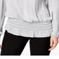 Alfani Women's Long Sleeve Jewel Neck Top Gray Size Small