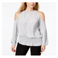 Alfani Women's Long Sleeve Jewel Neck Top Gray Size Small