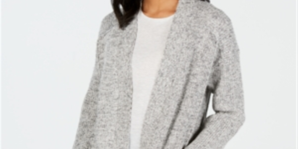 Style & Co Women's Open Front Completer Cardigan Gray Size X-Large