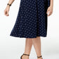 Charter Club Women's Polka Dot A Line Dress Blue Size 1X