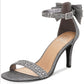 Material Girl Women's Beverly Glitter Textured Dress Sandals Gray Size 8.5 M