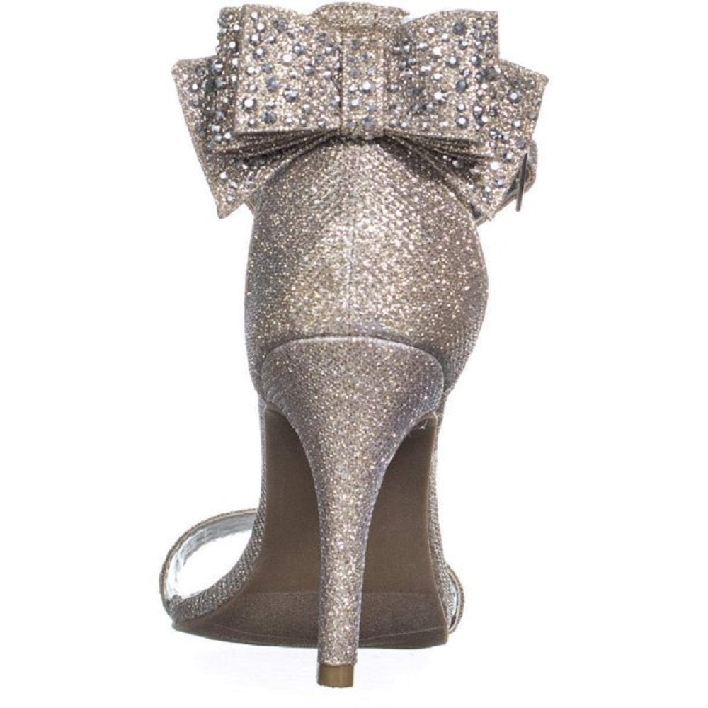 Material Girl Women's Beverly Open Toe Special Occasion Ankle Strap Sandals Gray Size 10 M
