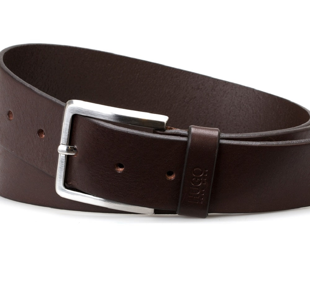 Hugo Boss Men's Gionios Casual Leather Belt Brown Size 32