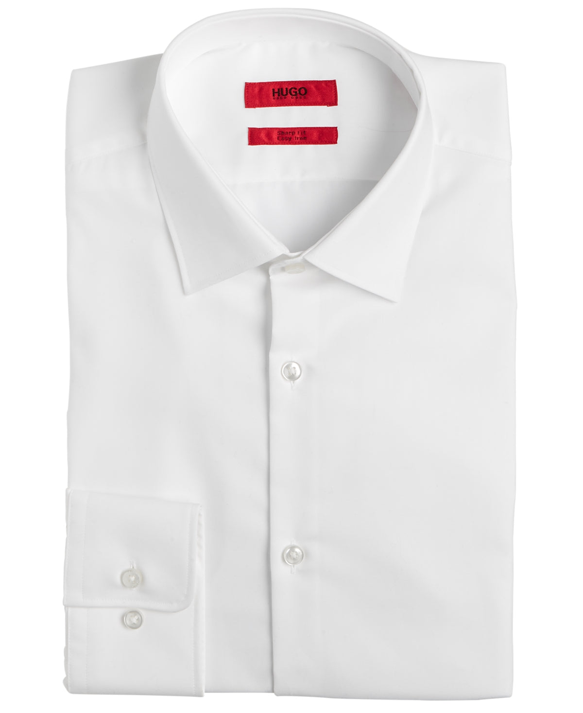 Hugo Boss Men's Slim Fit Solid Cotton Dress Shirt White Size 17