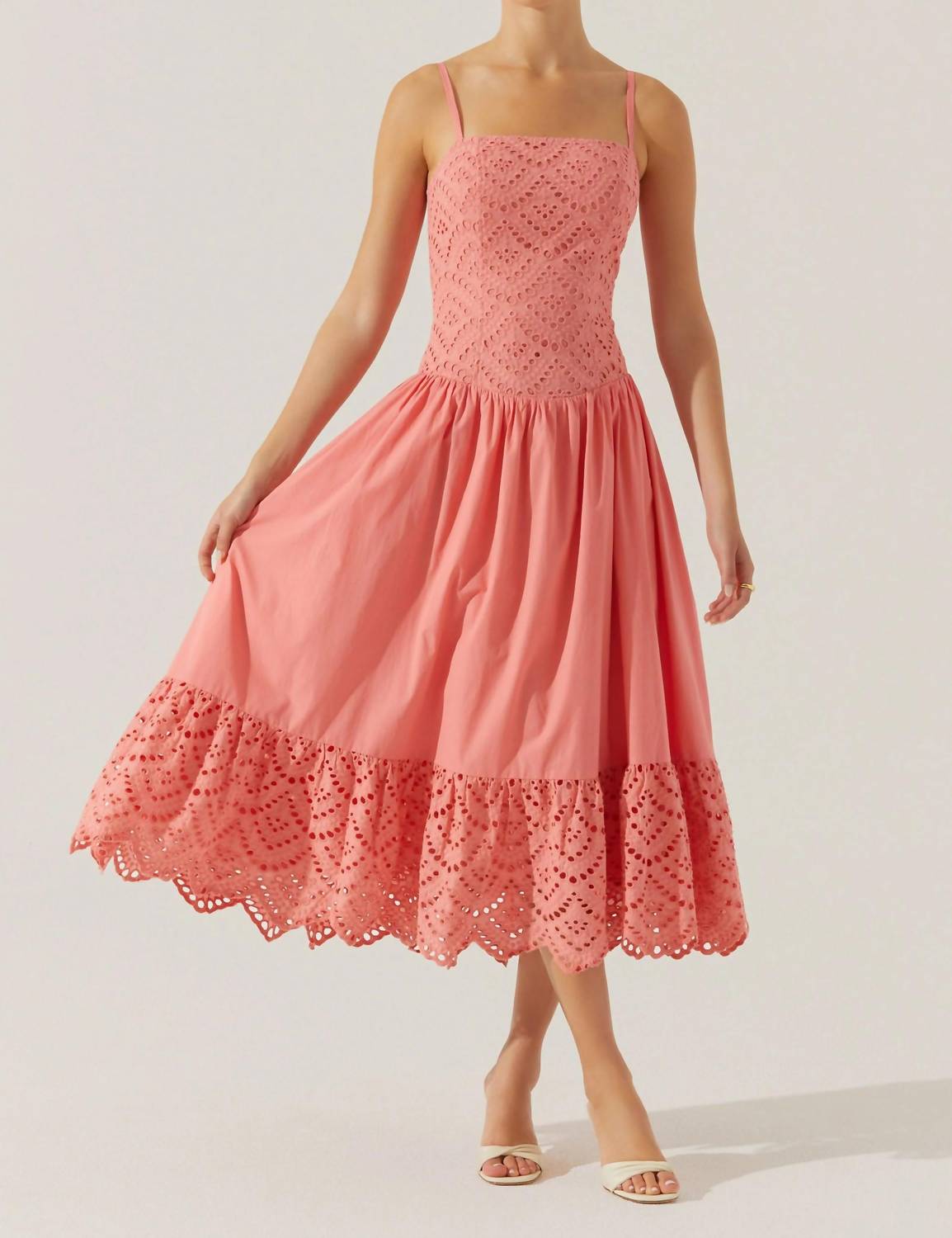 Astr - Eyelet Midi Dress