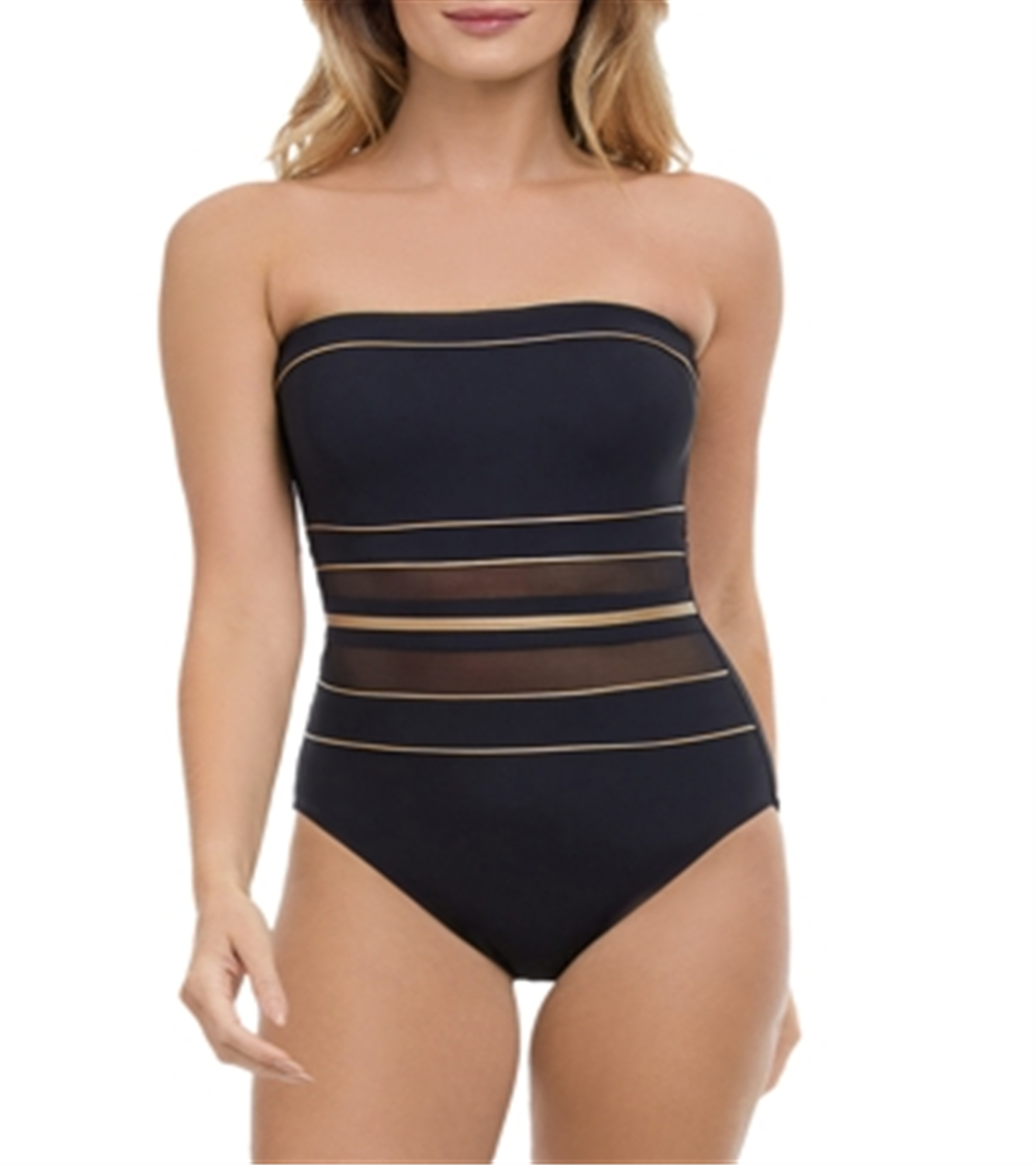 Gottex Women's Bandeau One Piece Swimsuit Black Size 40